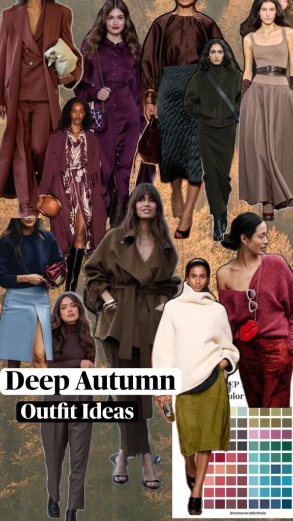 Deep Autumn Color Analysis Type Clothes and Outfits Moodboard